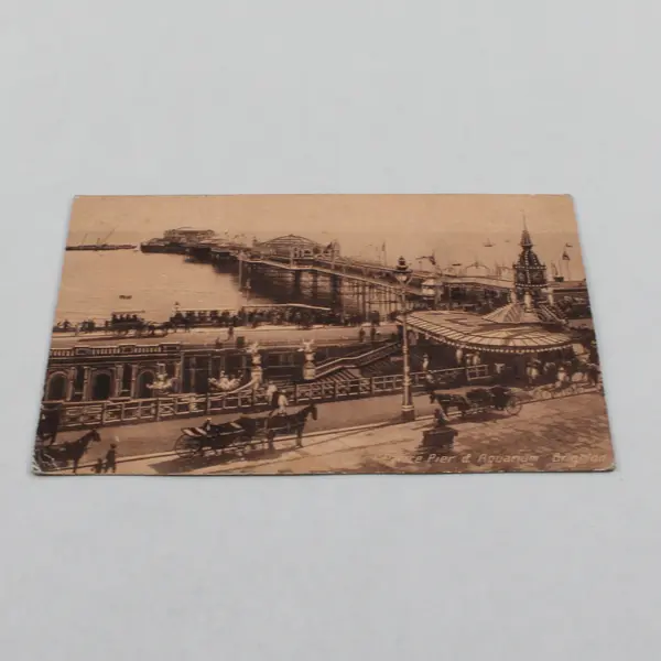 Vintage Palace Pier & Aquarium Brighton England Litho Postcard Early 1900s