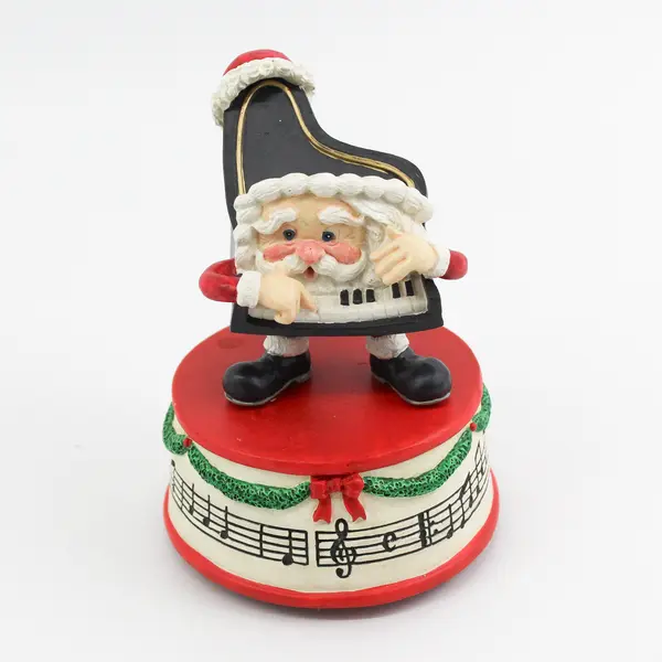Vintage Santa Clause Piano Music Box O What A Beautiful Morning