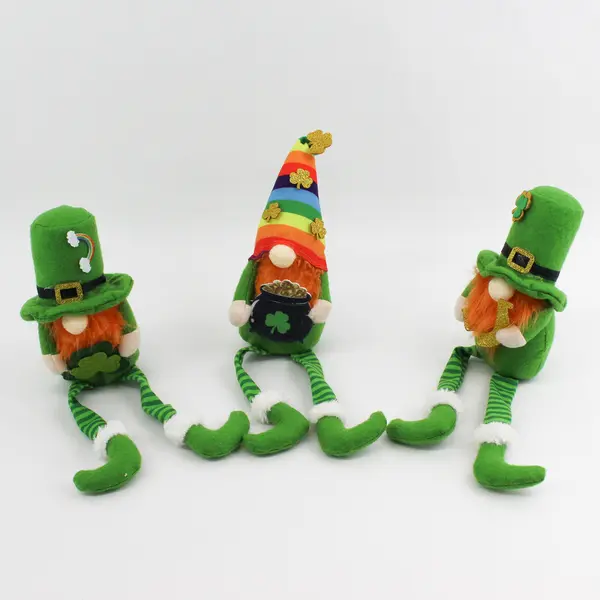 Lot of 3 Plush St. Patrick's Day Leprechaun Gnome Shelf Sitters