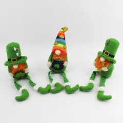 Lot of 3 Plush St. Patrick's Day Leprechaun Gnome Shelf Sitters