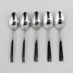 Set of 5 Oneida Aptitude Stainless Oval Soup Spoons