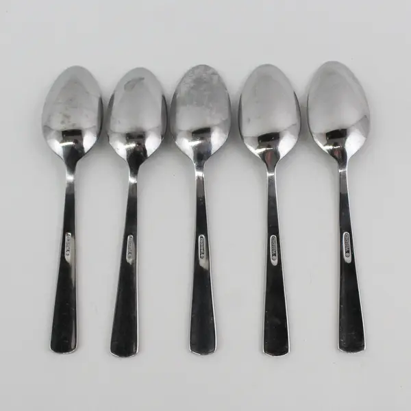 Set of 5 Oneida Aptitude Stainless Oval Soup Spoons