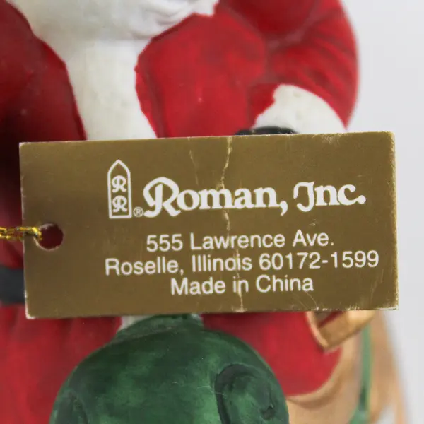 Roman Inc Ceramic Santa In His Sleigh Hand Painted Tealight Candle Holder 