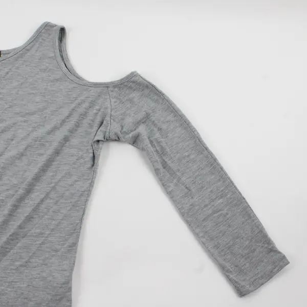 Missguided Women's Cold Shoulder Top Size 0 Small Gray