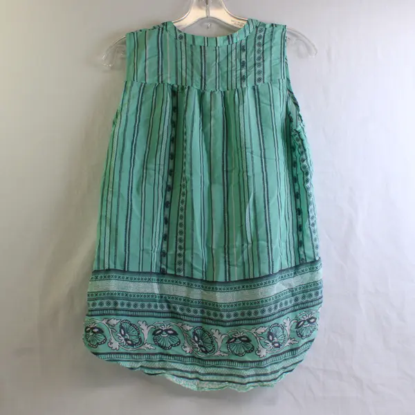 St Johns Bay Women's Medium Sleeveless 1/4 Button Front Shirt Top Lightweight