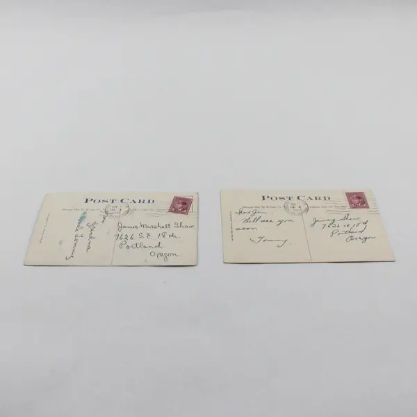 Lot Of 2 Vancouver BC Stanley Park City Hall Color Litho Postcards 1945