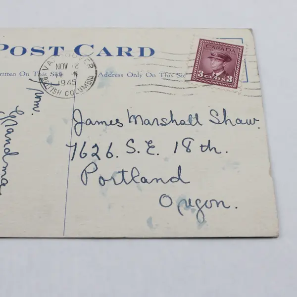 Lot Of 2 Vancouver BC Stanley Park City Hall Color Litho Postcards 1945