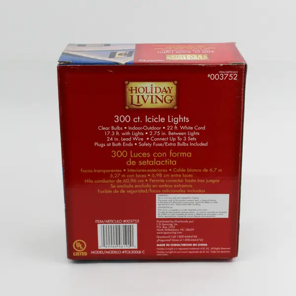 Holiday Time 300 Count 22' Christmas LIGHTS Clear Icicle String Light