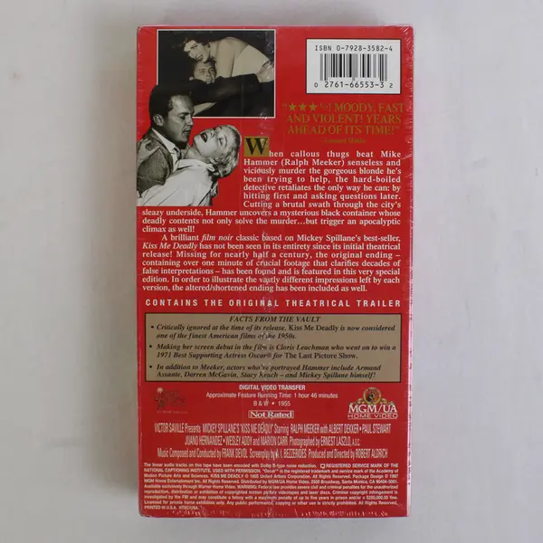 Kiss Me Deadly VHS Tape 1997, #M206553, New/Sealed