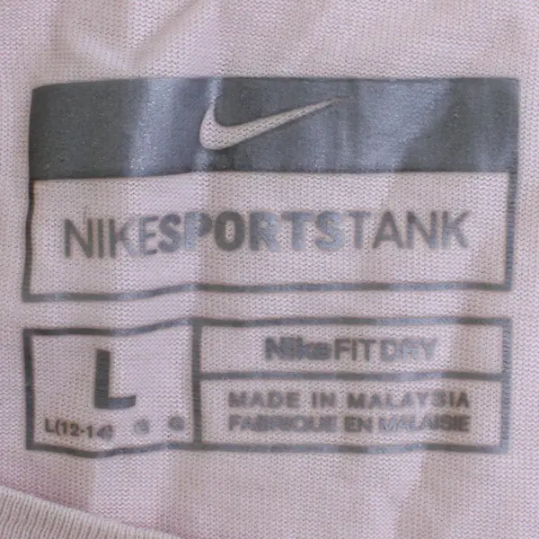 Nike FITDRY Sports Tank Women's Size L 12/14 Light Pink Sleeveless Top