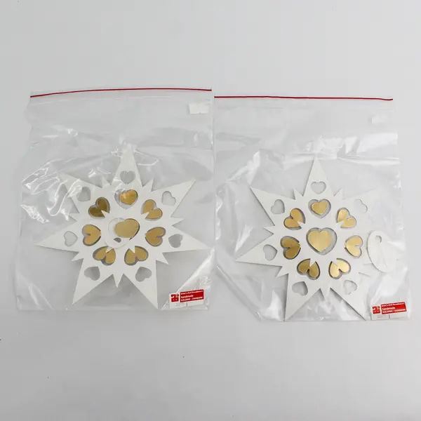 Lot Of 2 Vtg Anni & Bent Knudsen White Snowflake Paper Mobiles No 2375