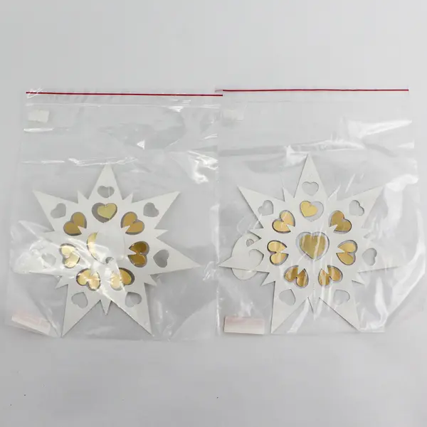 Lot Of 2 Vtg Anni & Bent Knudsen White Snowflake Paper Mobiles No 2375