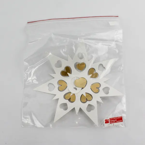 Lot Of 2 Vtg Anni & Bent Knudsen White Snowflake Paper Mobiles No 2375