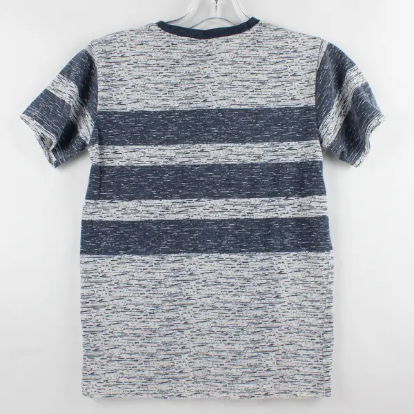 Ocean Current Shirt Youth Boys Small Blue White Striped V-neck Casual Preppy