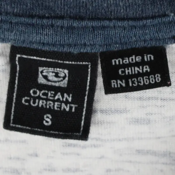Ocean Current Shirt Youth Boys Small Blue White Striped V-neck Casual Preppy