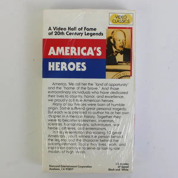 America's Heroes B&W VHS Tape, #DE16281 New/Sealed