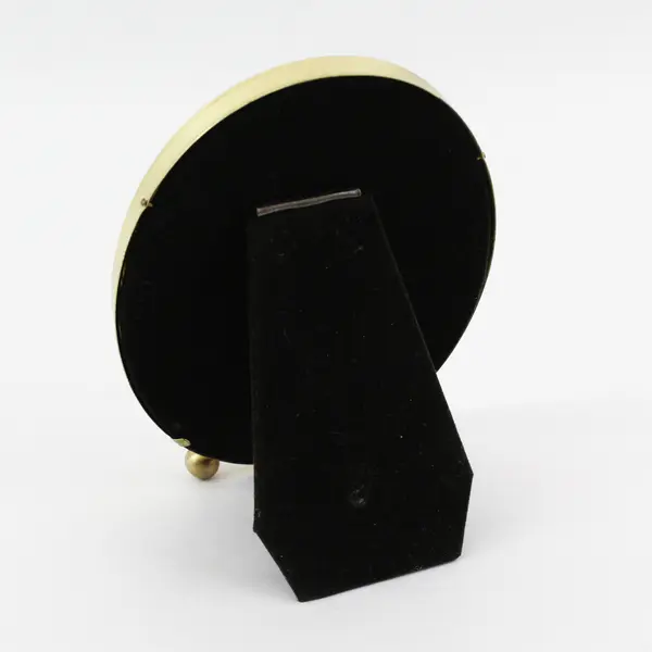 Vintage Oval Brass Picture Frame w/ Feet - Mid Century Hollywood Regency 4"x5.5"