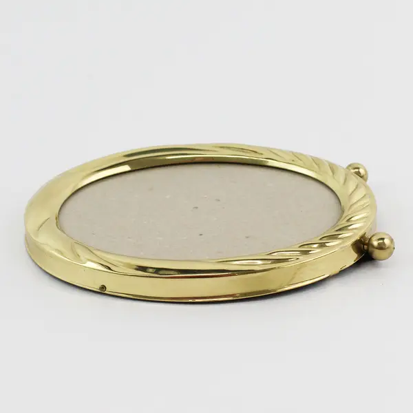 Vintage Oval Brass Picture Frame w/ Feet - Mid Century Hollywood Regency 4"x5.5"