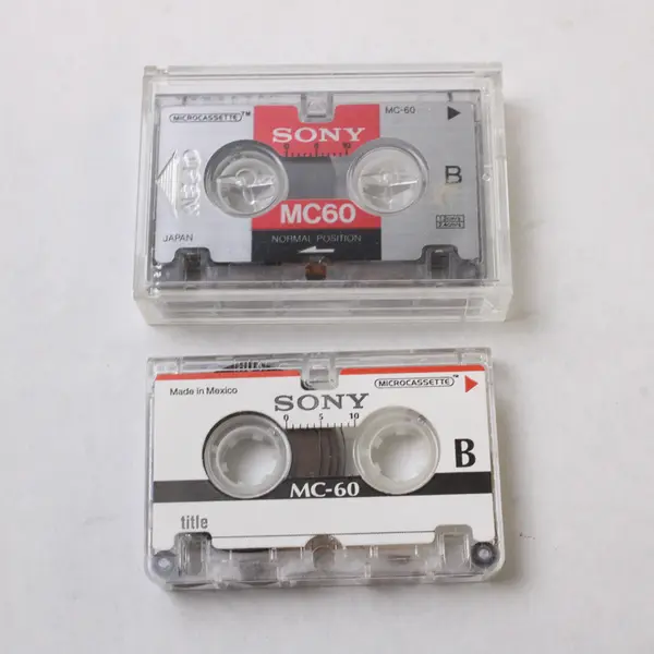 Lot of 2 Sony Microcassettes 60 Min Voice Tapes Used Untested