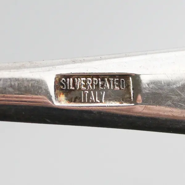 Vintage Silver Plated Salad Servers Made in Italy  Fork Spoon 9”