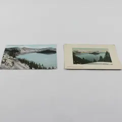 Lot Of 2 Vintage Crater Lake Southern Oregon Color Litho Postcards 1910