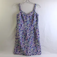 Vintage Old Navy Purple Floral Summer Dress Size 1 Cotton