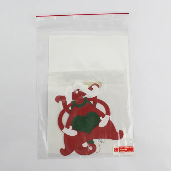 Lot Of 2 Vtg Anni & Bent Knudsen Red/Green Christmas Elf Paper Mobiles No 2495