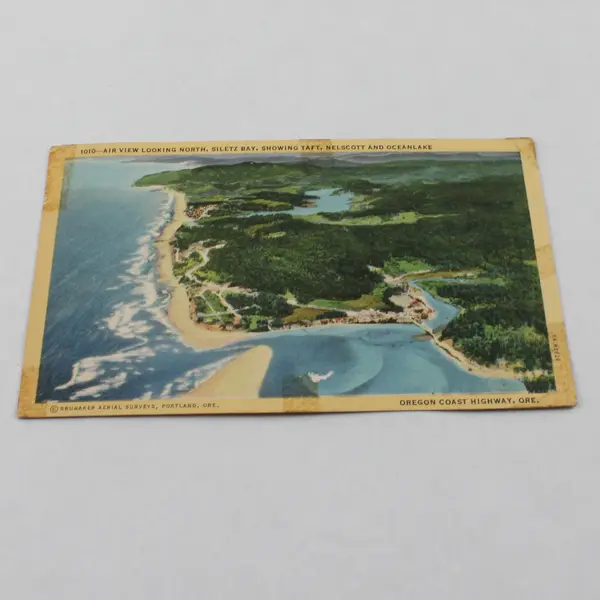 Air View Siletz Bay Taft Nelscott Oceanlake Oregon Coast Highway Color Postcard 