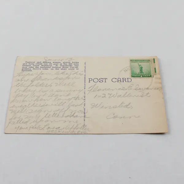Air View Siletz Bay Taft Nelscott Oceanlake Oregon Coast Highway Color Postcard 