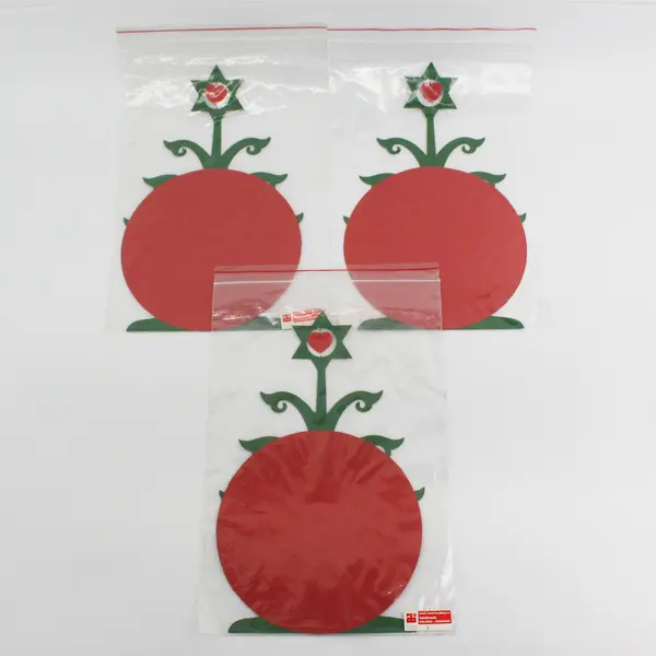 Lot Of 3 Vtg Anni & Bent Knudsen Red/Green Christmas Tree Paper Mobiles No 2455