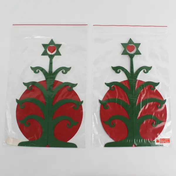 Lot Of 3 Vtg Anni & Bent Knudsen Red/Green Christmas Tree Paper Mobiles No 2455