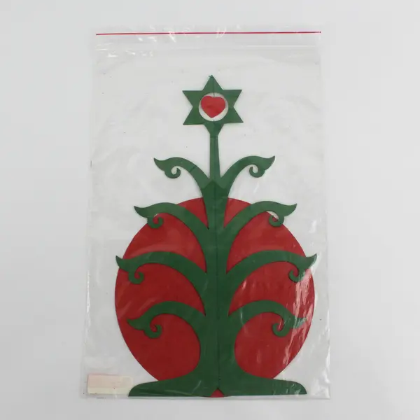 Lot Of 3 Vtg Anni & Bent Knudsen Red/Green Christmas Tree Paper Mobiles No 2455