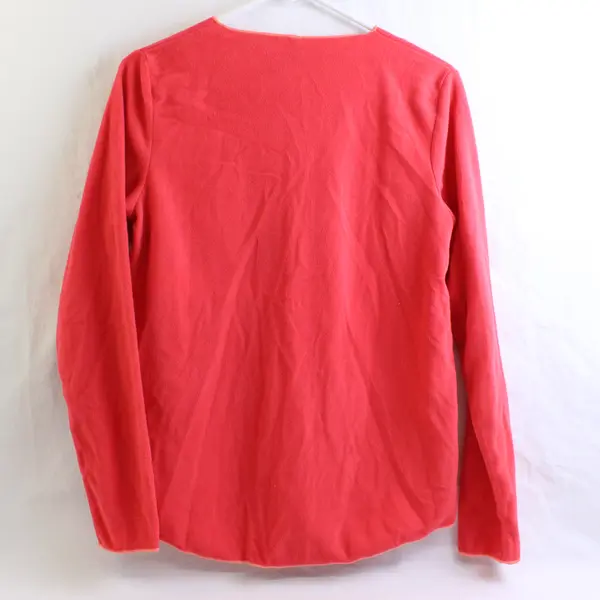 HUE Women's Fleece Pullover Top Size Medium Coral 