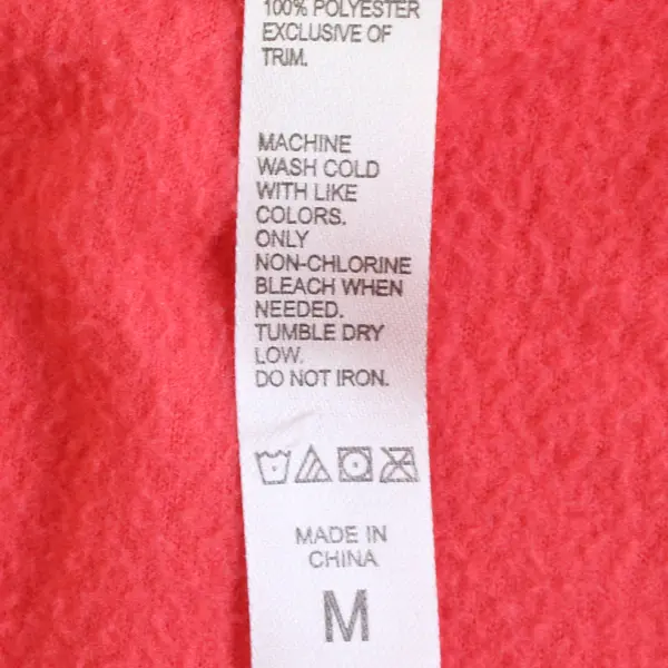 HUE Women's Fleece Pullover Top Size Medium Coral 