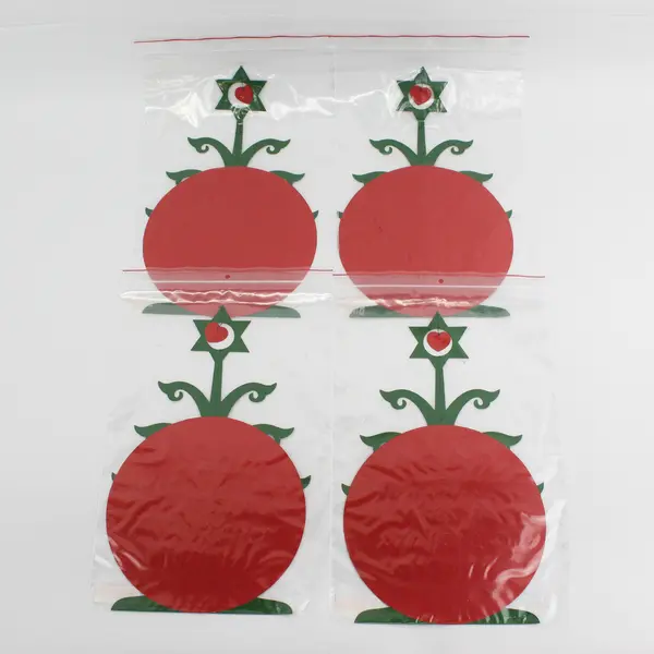 Lot Of 4 Vtg Anni & Bent Knudsen Red/Green Christmas Tree Paper Mobiles No 2455