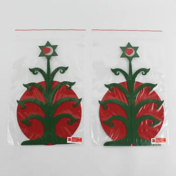 Lot Of 4 Vtg Anni & Bent Knudsen Red/Green Christmas Tree Paper Mobiles No 2455