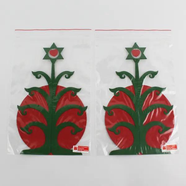 Lot Of 4 Vtg Anni & Bent Knudsen Red/Green Christmas Tree Paper Mobiles No 2455