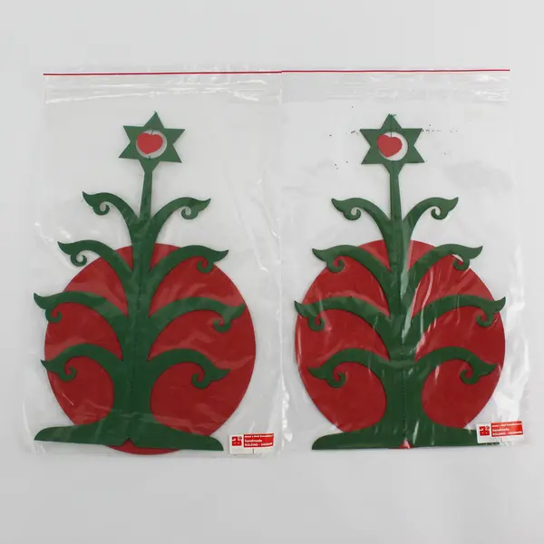 Lot Of 4 Vtg Anni & Bent Knudsen Red Christmas Tree Paper Mobiles No 2455