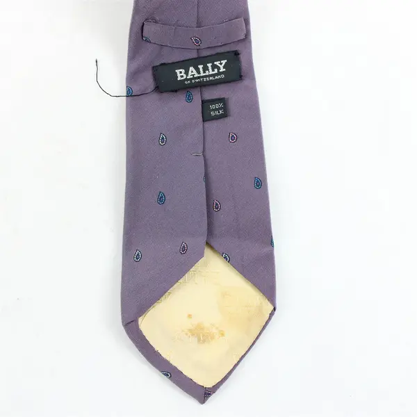 Vintage BALLY Men’s Silk Neck Tie Purple Paisley 58"