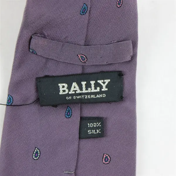 Vintage BALLY Men’s Silk Neck Tie Purple Paisley 58"