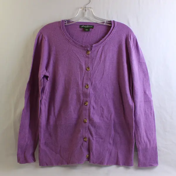 Eddie Bauer Knit Cardigan Button Up Sweater Light Purple Size PXL