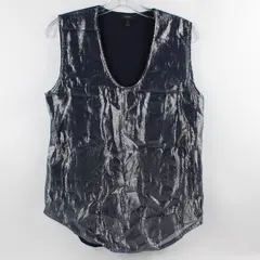 J Crew Sleeveless Top Size Small Blue Metallic Blouse Lightweight