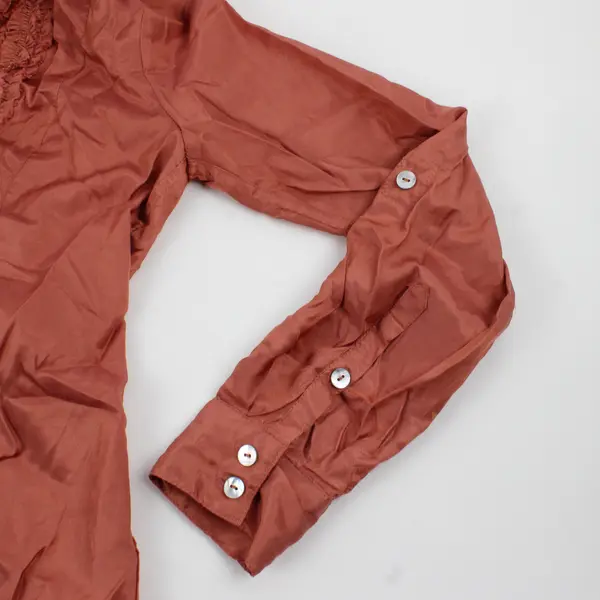 H&M Women's Size 2 Ruffle Button Front Blouse Top Shirt