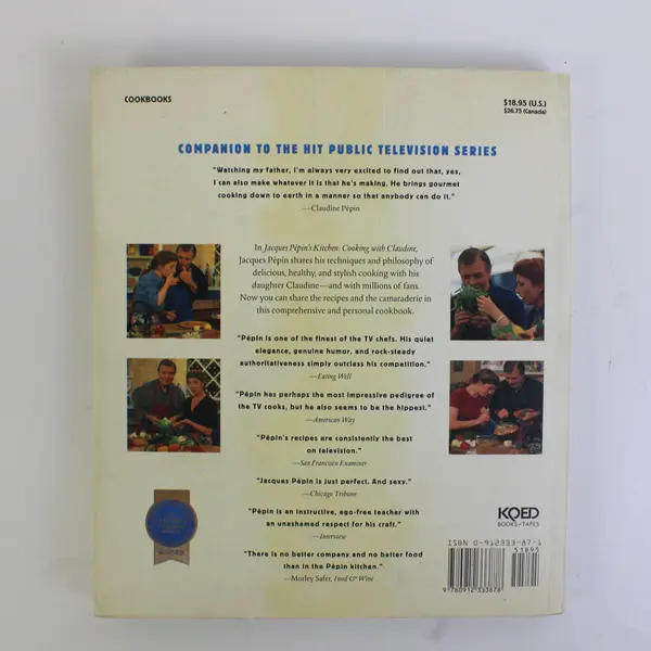 Jacques Pepin's Kitchen: Cooking With Claudine by Jacques Pepin 1996 Paperback 