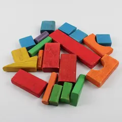 Lot of 20 Vintage Wooden Toy Blocks Assorted Colors Collectible