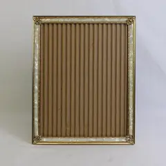 Vintage Gold-Toned Filigree Picture Frame w/ Faux Mother of Pearl Inlay 7"x9"