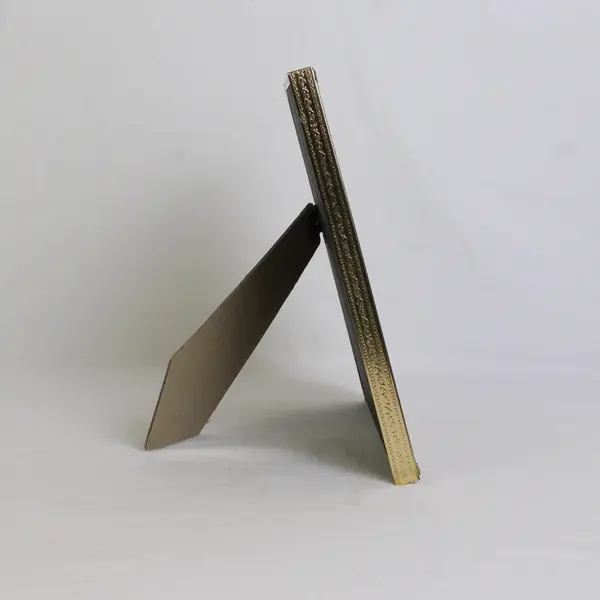 Vintage Gold-Toned Filigree Picture Frame w/ Faux Mother of Pearl Inlay 7"x9"