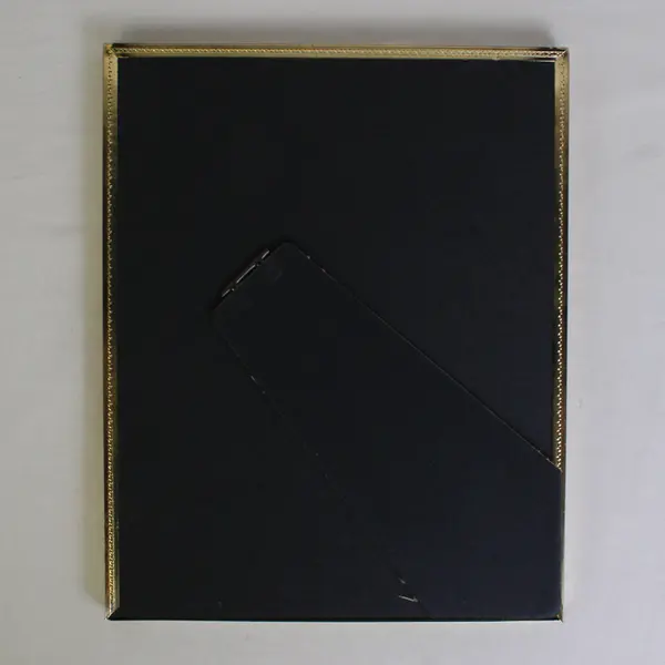 Vintage Gold-Toned Filigree Picture Frame w/ Faux Mother of Pearl Inlay 7"x9"