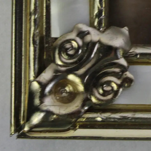 Vintage Gold-Toned Filigree Picture Frame w/ Faux Mother of Pearl Inlay 7"x9"