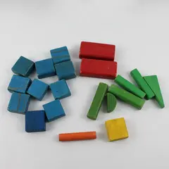 Lot of 20 Vintage Wooden Toy Blocks Assorted Colors Collectible